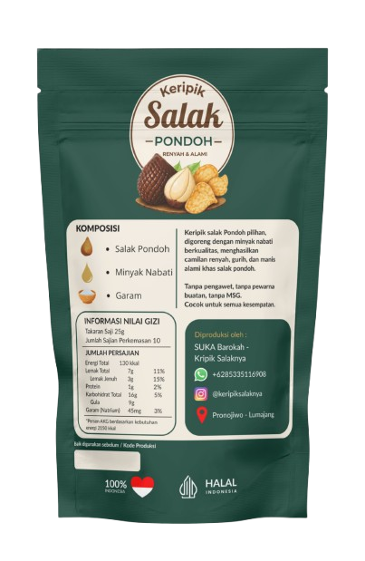 Kemasan Belakang Keripik Salak